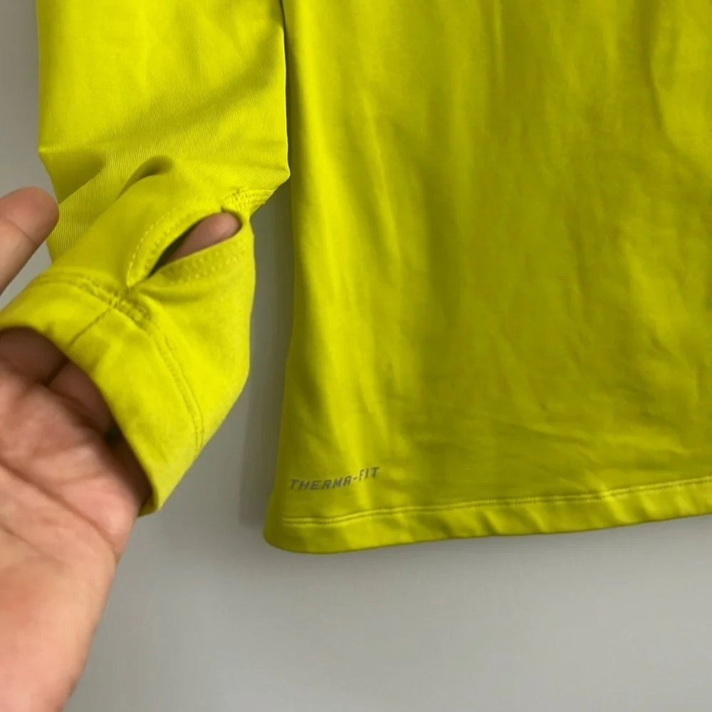 Nike therma fit brigth yellow volt long sleeve top Sz Small women's - Picture 4 of 12
